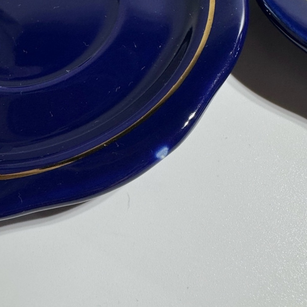 Set Of 12 Cobalt Blue Gold Waechtersbach W Germany Winter Dream 5” saucer Plates - Picture 6 of 6